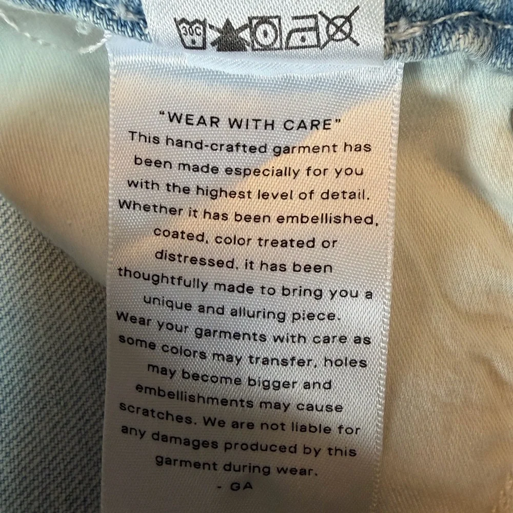 #200 Good American Light Blue Ripped Straight Leg Jeans. Excellent Condition. - Picture 10 of 14